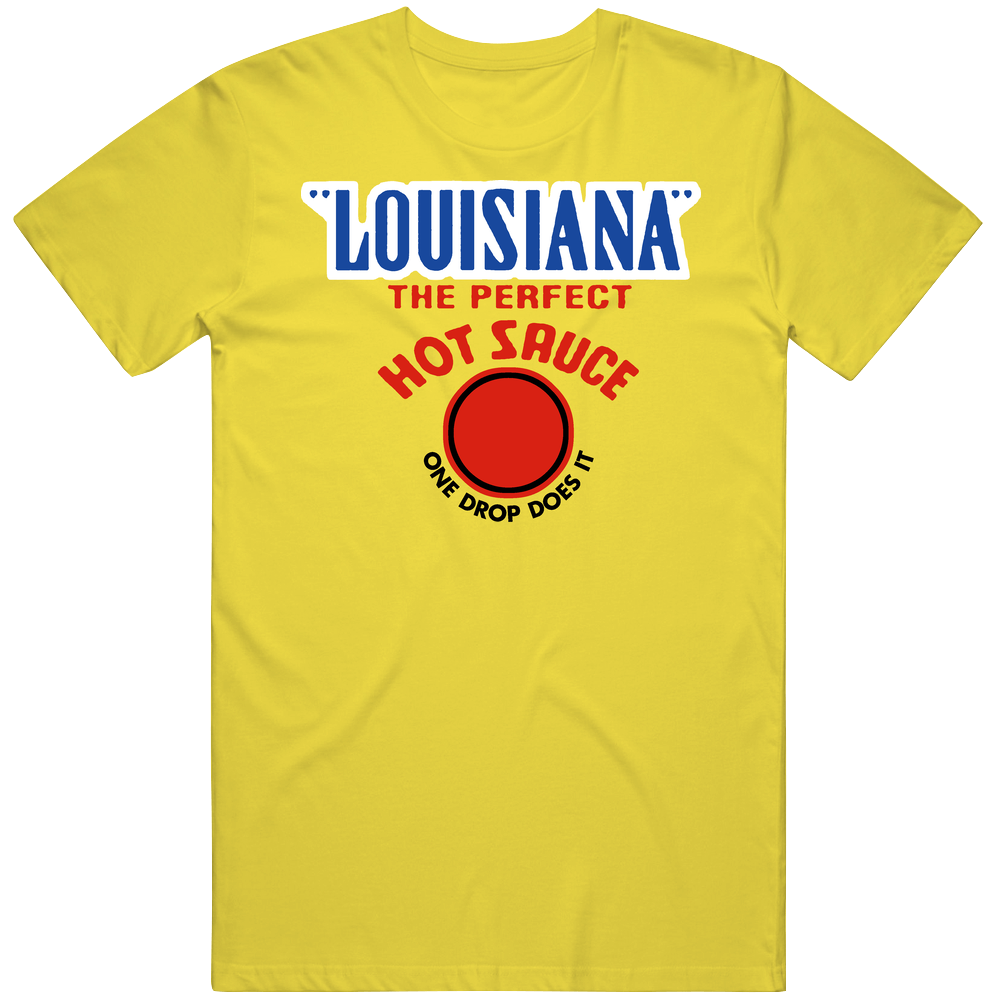 Louisiana Hot Sauce Retro Vintage Daisy Yellow Cotton T Shirt