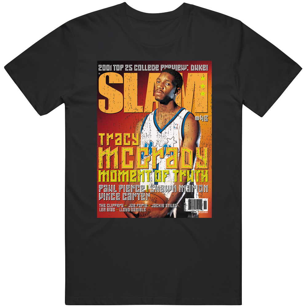 Slam Magazine Issue 46 Tracy Mcgrady Popular Basketball Magazine Grunge Look Mens Size Large Black T Shirt Slam Magazine Issue 46 Tracy Mcgrady Popular Basketball Magazine Grunge Look Mens Size Large Black T Shirt