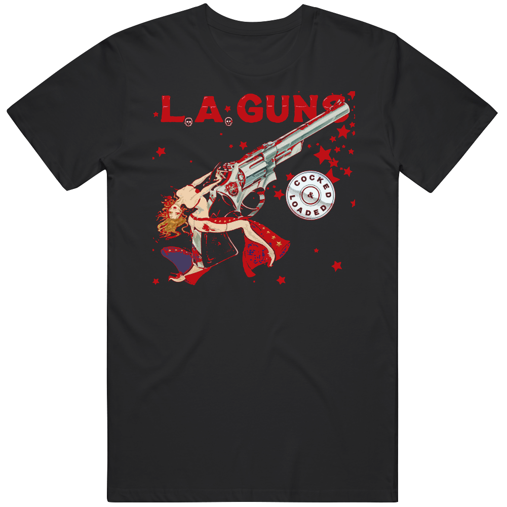 La Guns Cocked And Loaded Mens Size Large Black T Shirt La Guns Cocked And Loaded Mens Size Large Black T Shirt