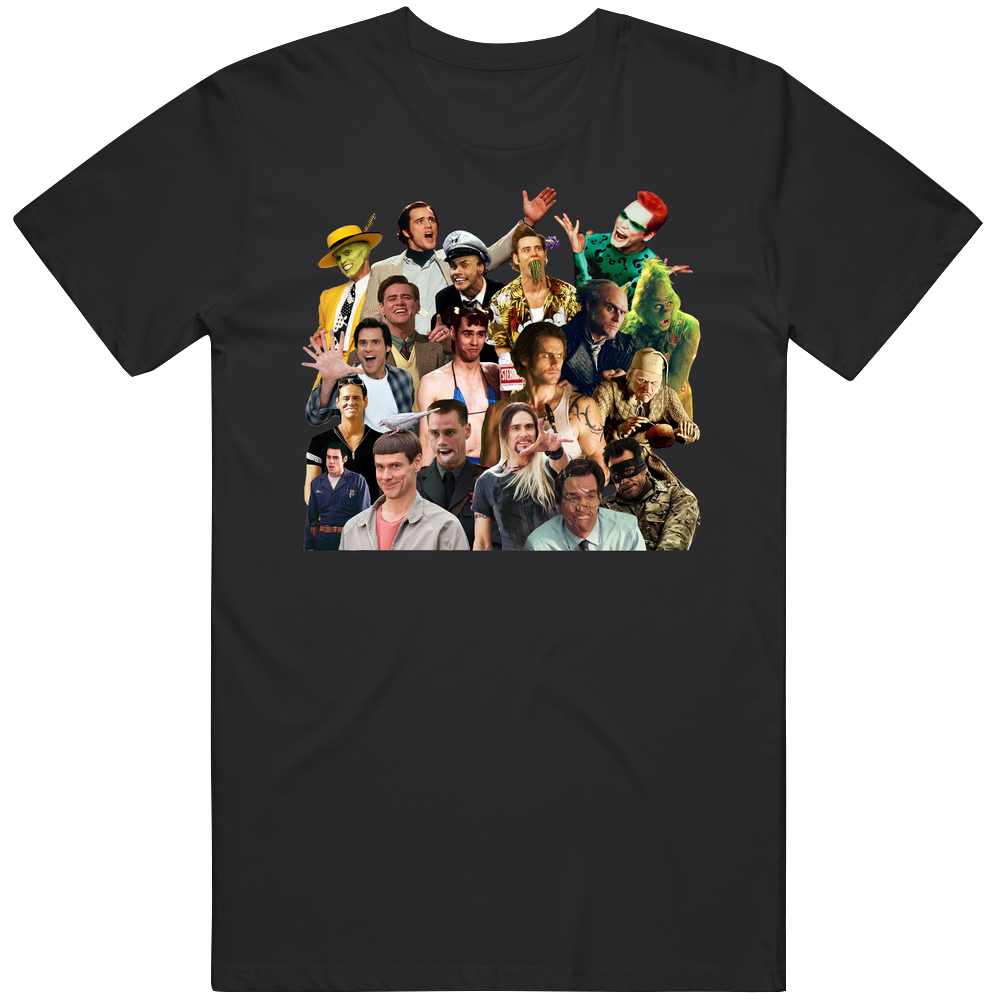 Jim Carrey Hollywood Celeb Canadian Actor Mashup Fan Gift Mens Size Large Black T Shirt Jim Carrey Hollywood Celeb Canadian Actor Mashup Fan Gift Mens Size Large Black T Shirt