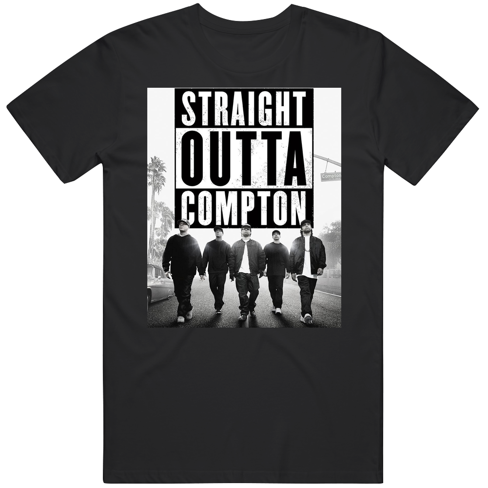 Straight Outta Compton Hip Hop Movie Mens Size Large Black T Shirt