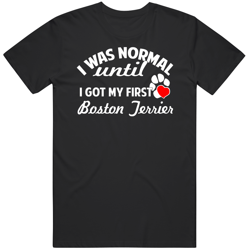 My First Boston Terrier Cool Funny Custom Breed Dog Lover Black Mens Size Large T Shirt