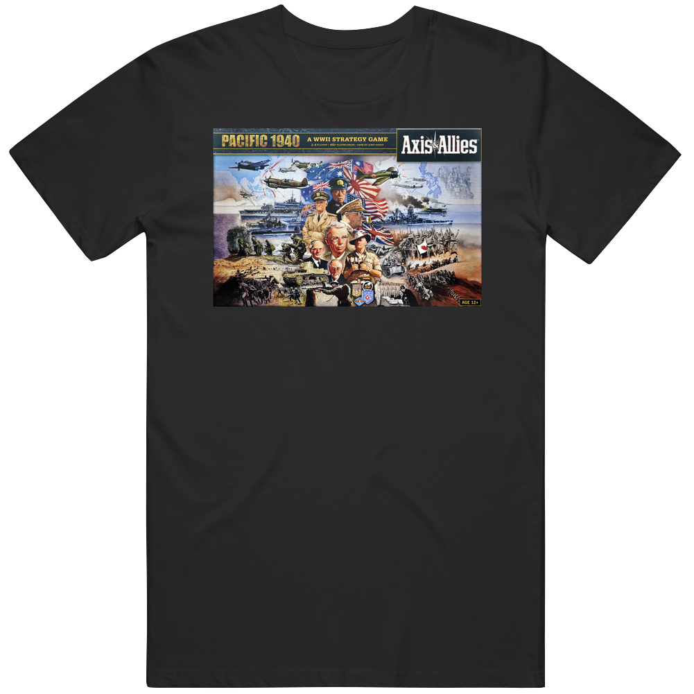 Axis And Allies Best Board Game Of All Time Players Retro Black Mens Size Large T Shirt