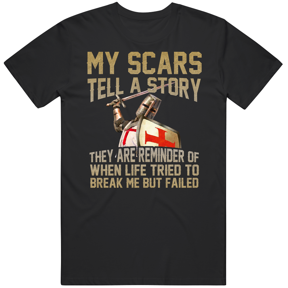 My Story Knights Templar Crusader Black Mens Size Large T Shirt