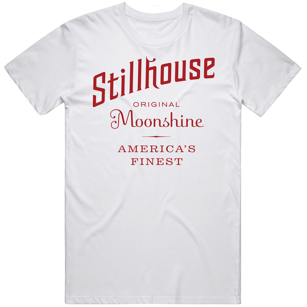 Stillhouse Original Moonshine Label Logo Mens Size Large White  T Shirt