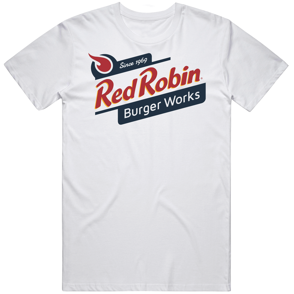 Red Robin Burger Works Restaurant Logo Mens Size Large White  T Shirt