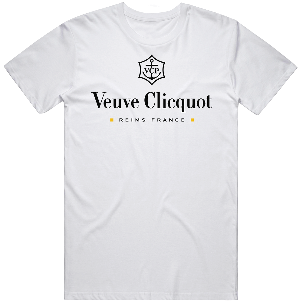Veuve Clicquot Reims France Logo Champagne Wine Mens Size Large White  T Shirt
