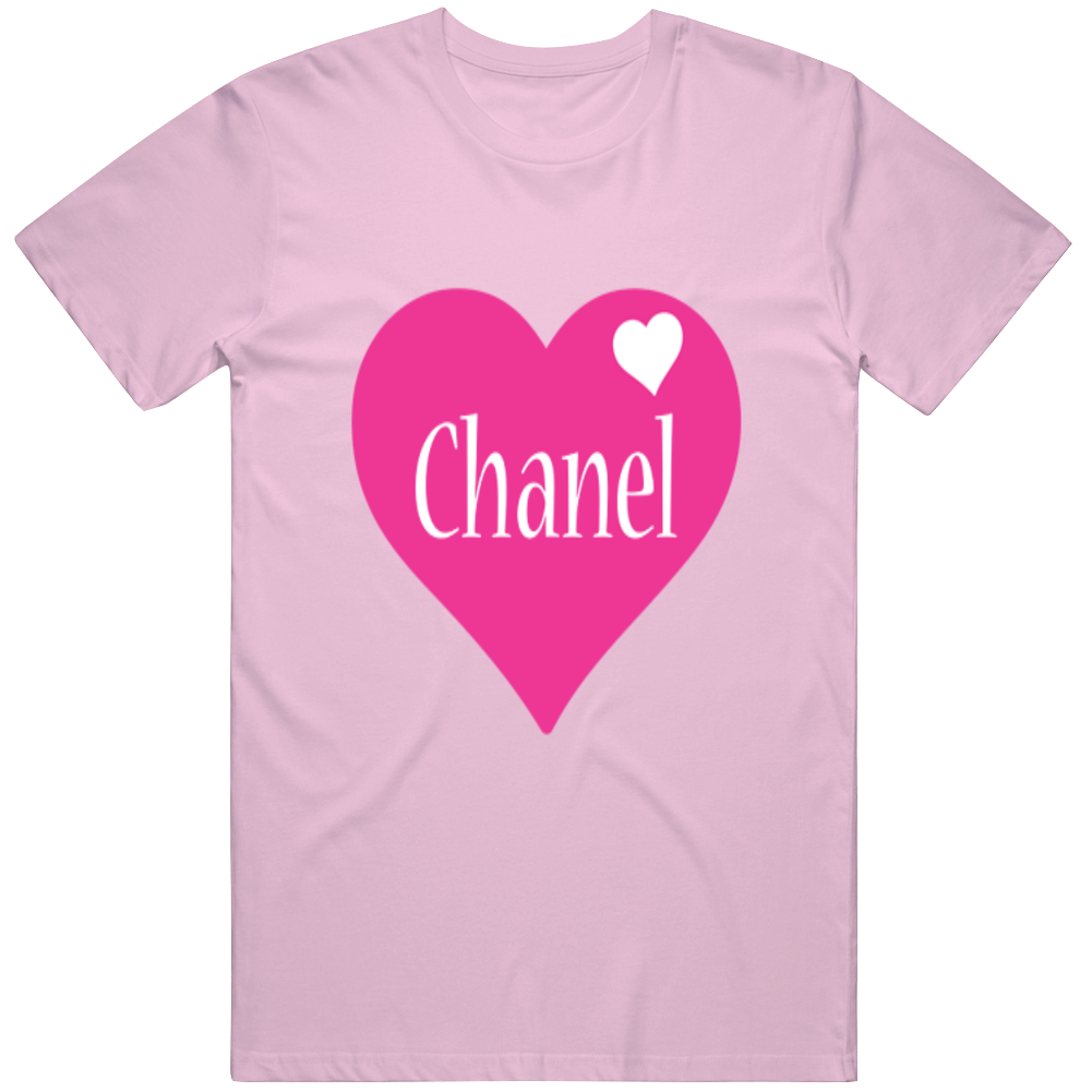 Chanel Pink Heart Unisex Size Large T Shirt