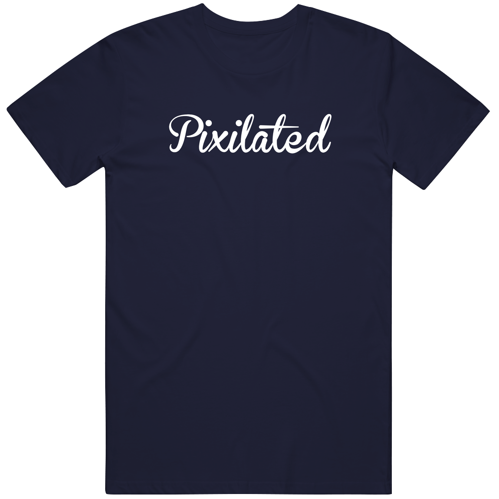 Navy Pixilated Unisex T Shirt