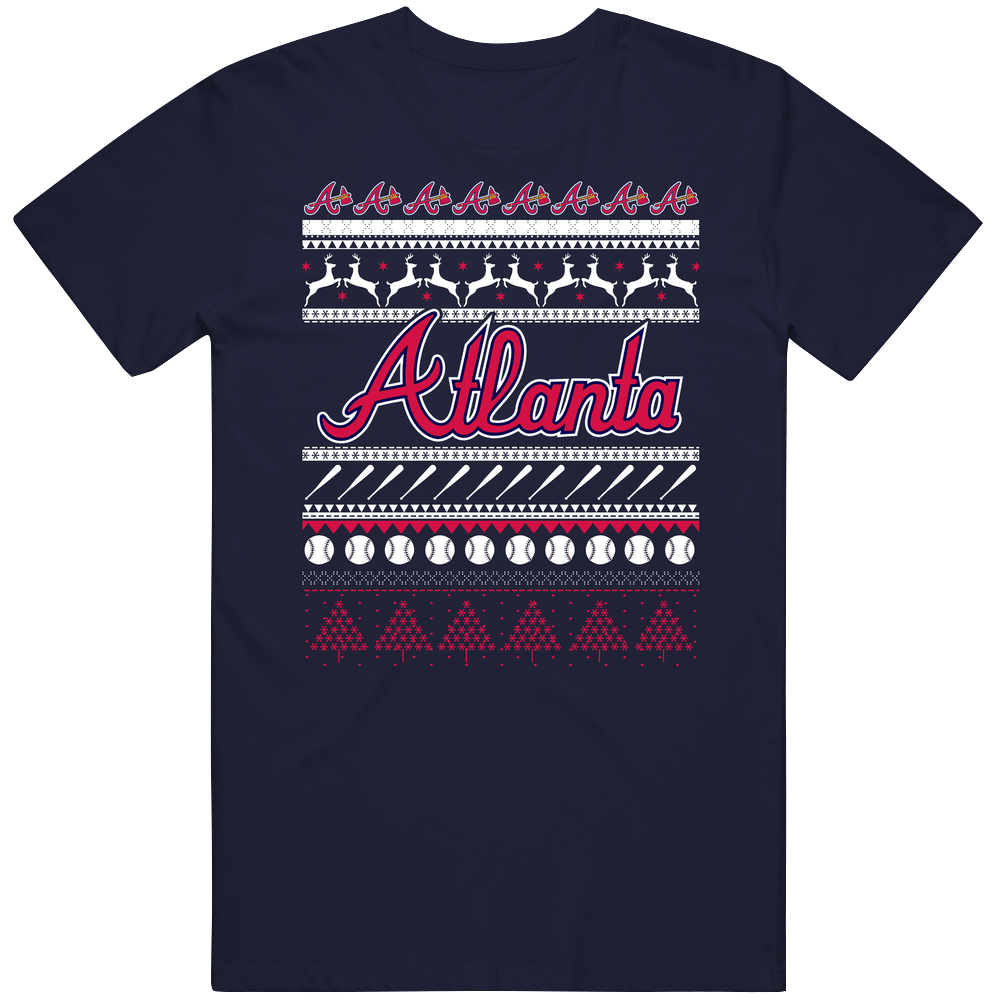 Atlanta Baseball Ugly Christmas Sweater Holiday Sports Fan Gift Unisex T Shirt