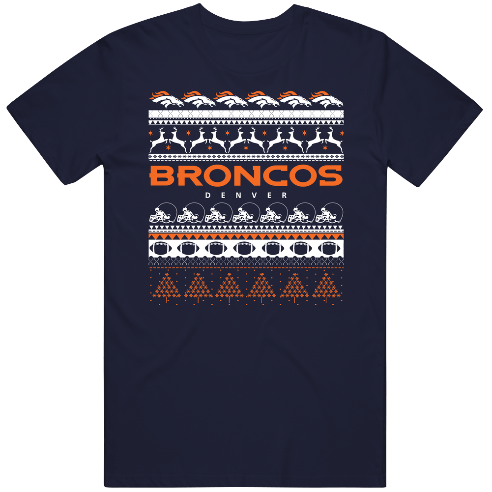 Denver Football Team Ugly Christmas Sweater Holiday Sports Fan Gift Unisex T Shirt