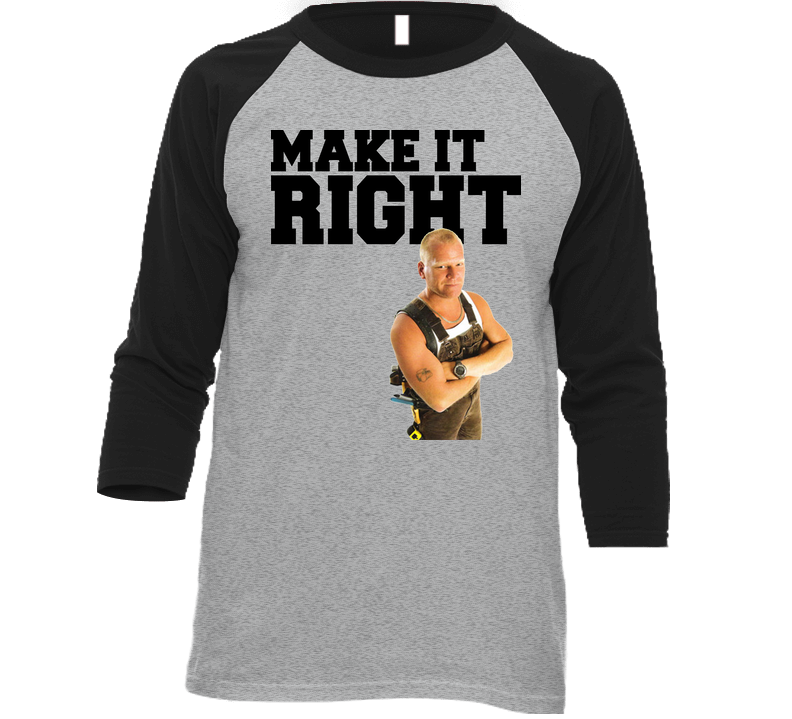 Mike Holmes Make It Right Vintage Raglan Retro Raglan 3/4 Sleeve Shirt Mike Holmes Make It Right Vintage Raglan Retro Raglan 3/4 Sleeve Shirt