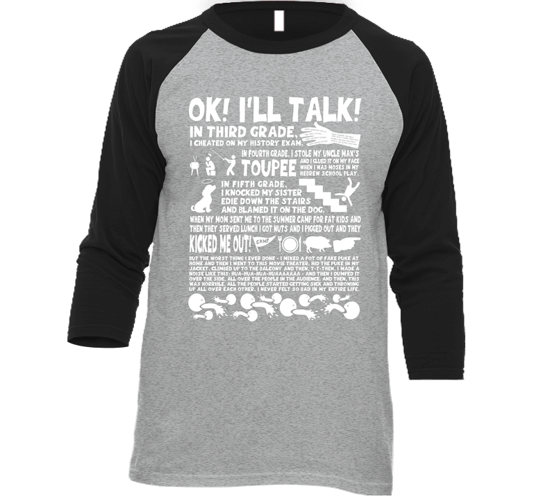 Goonies white design Vintage Raglan Retro Raglan 3/4 Sleeve Shirt