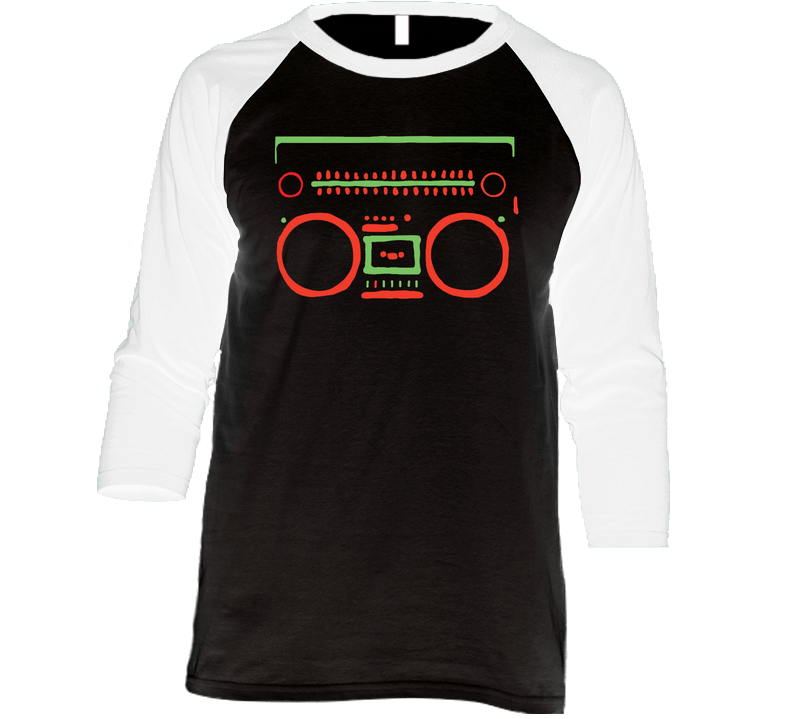 A Tribe Called Quest Boombox Logo 90s Rap Hip Hop Music Vintage Raglan Retro Raglan 3/4 Sleeve Shirt