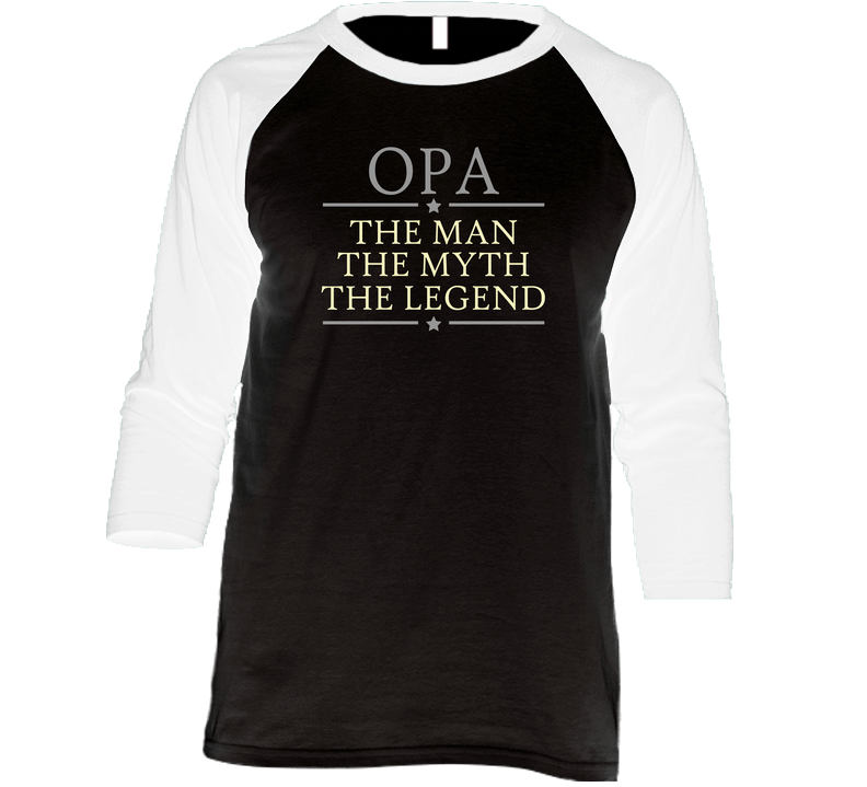 Opa The Man The Myth The Legend Vintage Raglan Retro Raglan 3/4 Sleeve Shirt