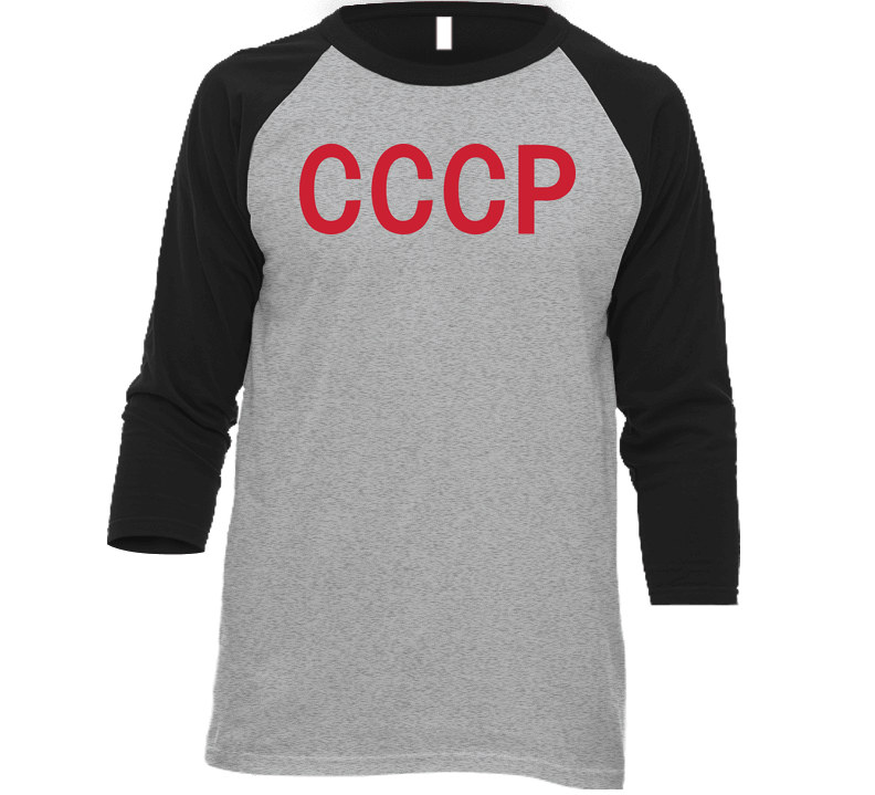 Cccp Red Ringer Vintage Raglan Retro Raglan 3/4 Sleeve Shirt