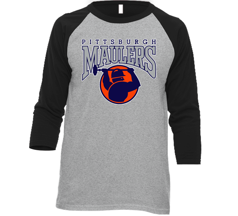 Pittsburgh Maulers Football Sports Vintage Raglan Retro Raglan 3/4 Sleeve Shirt Pittsburgh Maulers Football Sports Vintage Raglan Retro Raglan 3/4 Sleeve Shirt