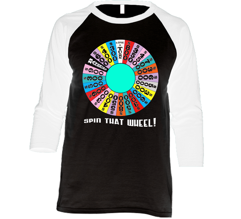 Wheel Of Fortune Tv Show Vintage Raglan Retro Raglan 3/4 Sleeve Shirt