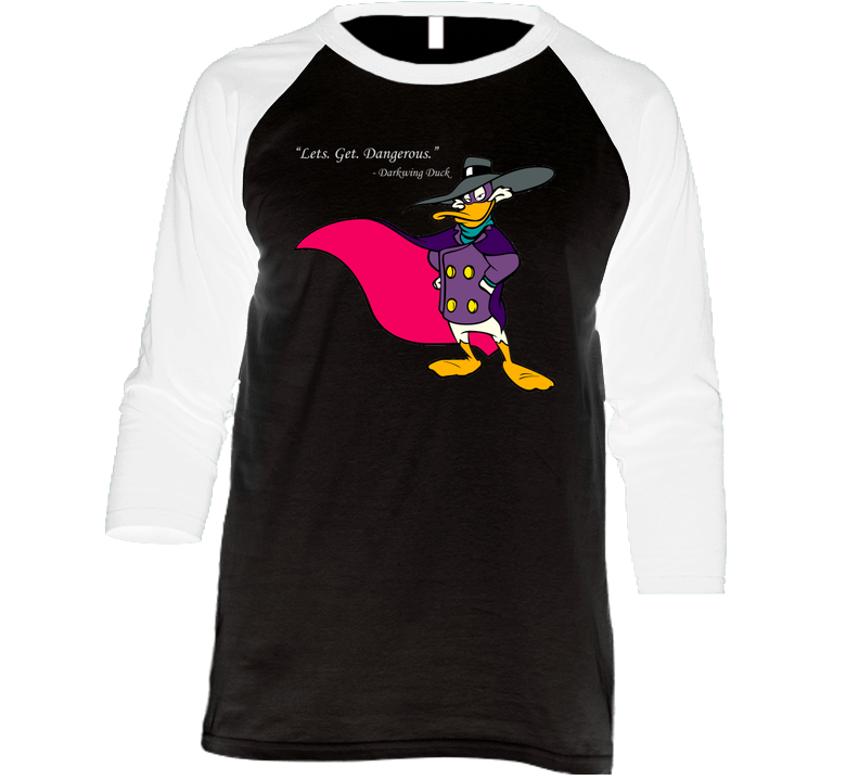Darkwing Duck Lets Get Cartoon Vintage Raglan Retro Raglan 3/4 Sleeve Shirt