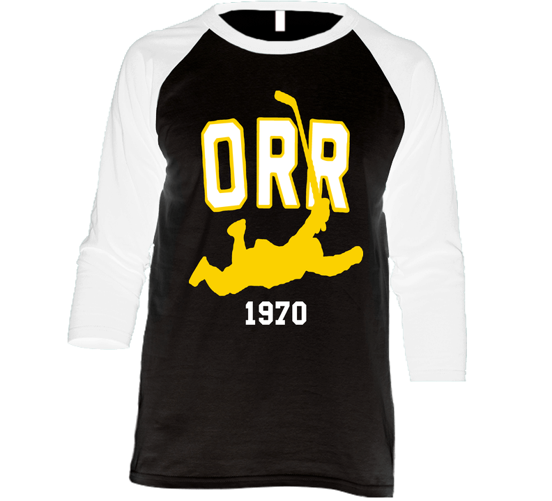 Bobby Orr 1970 Hockey Vintage Raglan Retro Raglan 3/4 Sleeve Shirt