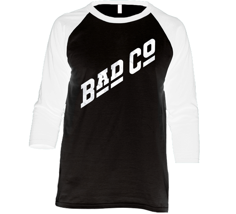 Bad Co 70's 80's Rock Bank Logo Vintage Raglan Retro Raglan 3/4 Sleeve Shirt