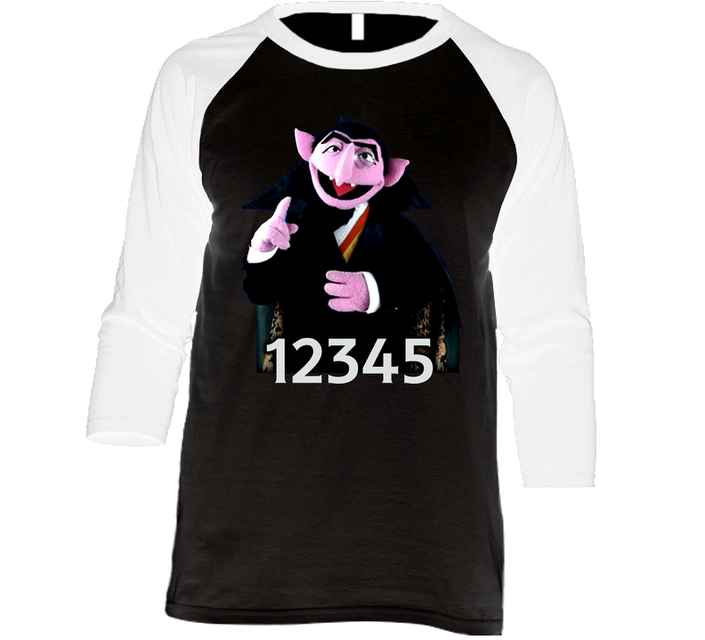 Sesame Street The Count Vintage Raglan Retro Raglan 3/4 Sleeve Shirt