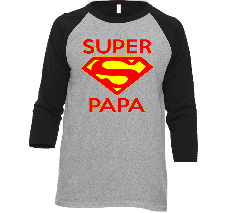 Super Papa Vintage Raglan Retro Raglan 3/4 Sleeve Shirt
