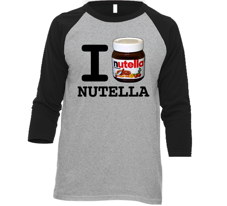 I Love Nutella Vintage Raglan Retro Raglan 3/4 Sleeve Shirt