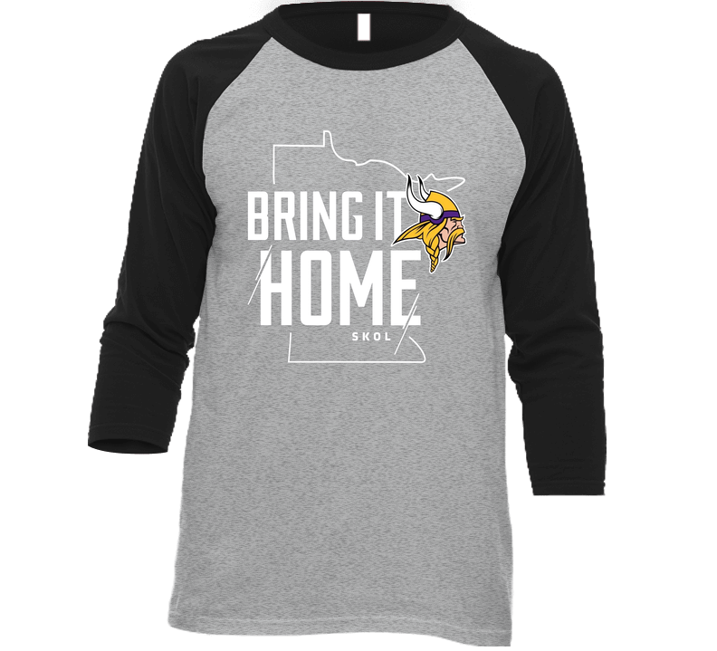Minnesota Vikings Skol Nfc Championship Bring It Home Vintage Raglan Retro Raglan 3/4 Sleeve Shirt