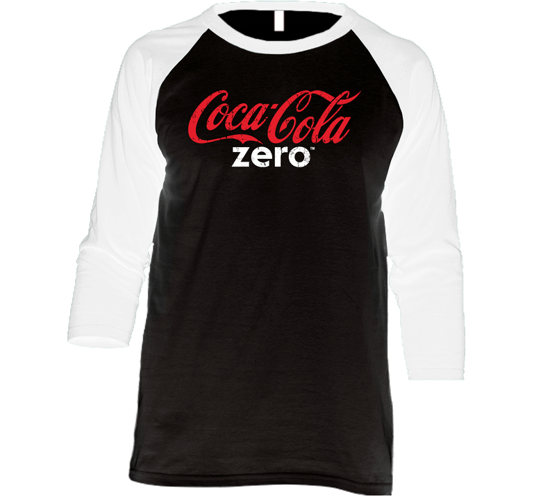 Coca Cola Zero Cool Popular Food Drink Restaurant Brand Logo Gift Vintage Raglan Retro Raglan 3/4 Sleeve Shirt