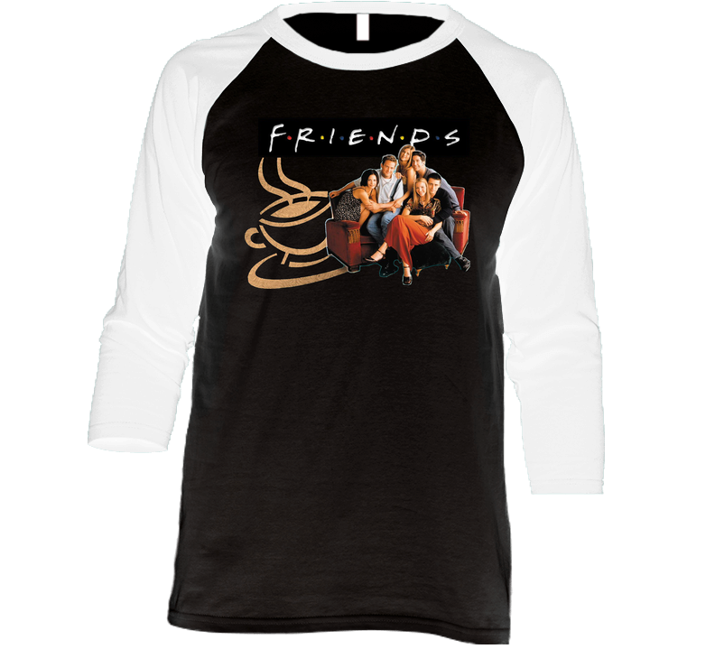 Friends Tv Show Vintage Raglan Retro Raglan 3/4 Sleeve Shirt
