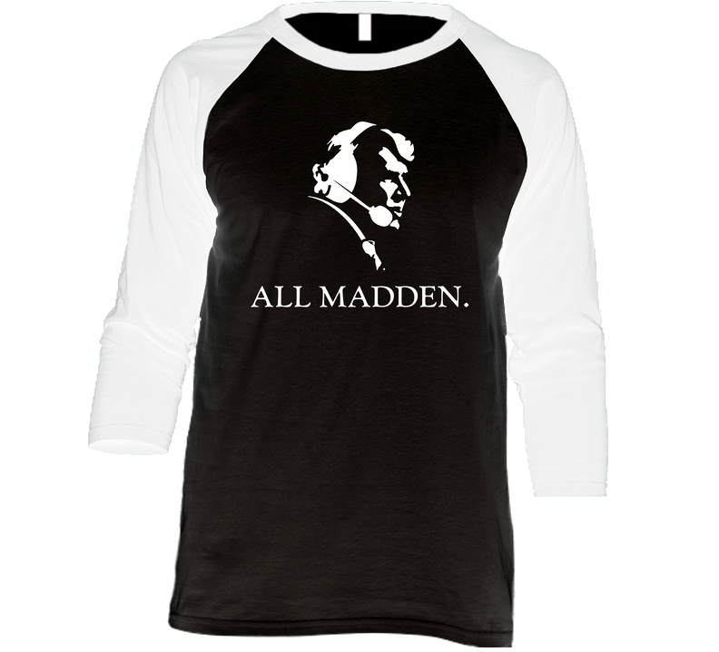 All Madden Tv Documentary John Madden Vintage Raglan Retro Raglan 3/4 Sleeve Shirt