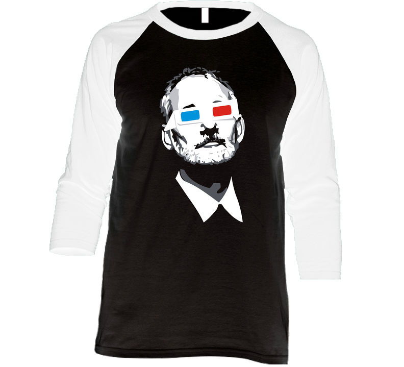 Tee The Chive Bill Murray KCCO 3D Glasses Vintage T-Shirt Size S - 6XL Vintage Raglan Retro Raglan 3/4 Sleeve Shirt