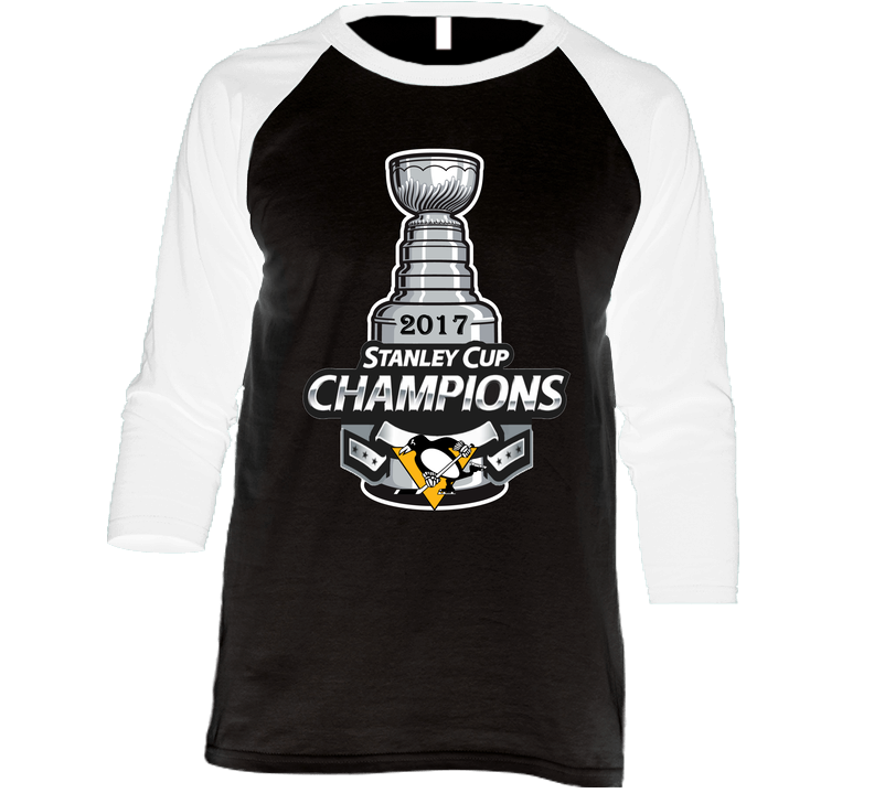 2017 Stanley Cup Champions Pittsburgh Penguin Vintage Raglan Retro Raglan 3/4 Sleeve Shirt
