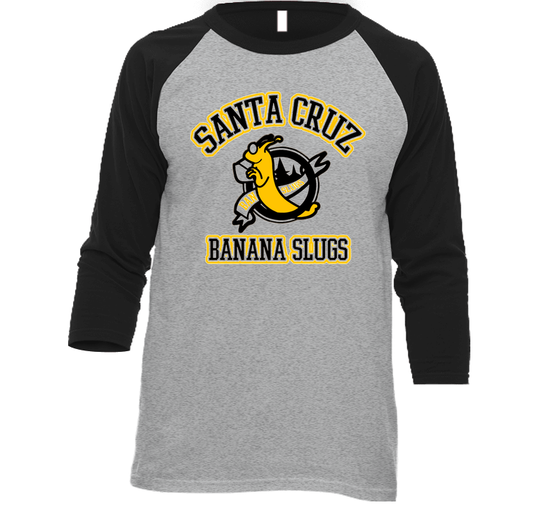 Pulp Fiction Banana Slugs Santa Cruz Movie Vintage Raglan Retro Raglan 3/4 Sleeve Shirt