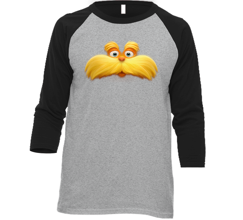 Dr Seuss Lorax Cartoons Vintage Raglan Retro Raglan 3/4 Sleeve Shirt
