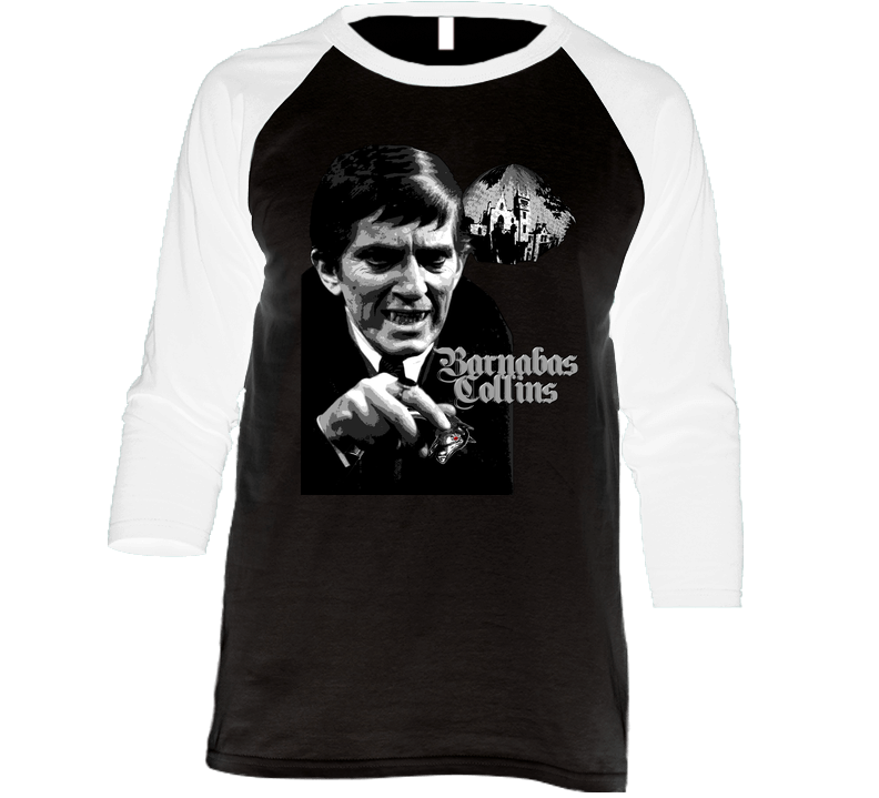 Barnabas Collins Dark Shadows Vintage Soap Vintage Raglan Retro Raglan 3/4 Sleeve Shirt