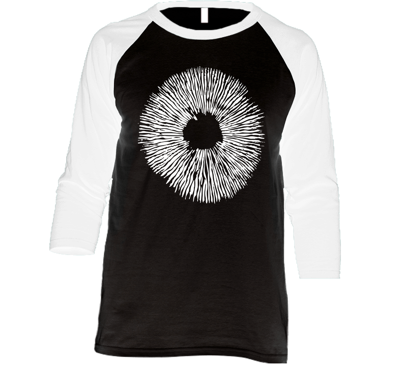 Black White Print  7.2.19 Vintage Raglan Retro Raglan 3/4 Sleeve Shirt