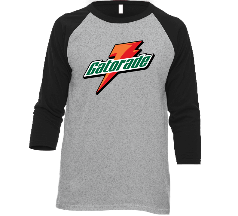 New Style Gatorade Logo Irish Green Vintage Raglan Retro Raglan 3/4 Sleeve Shirt