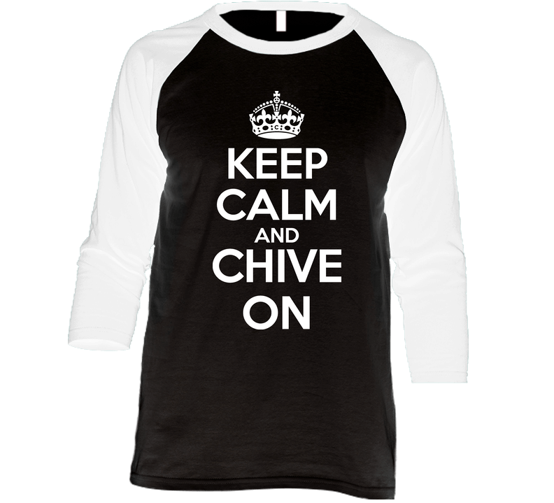 Keep Calm And Chive On Chive Carry On Kcco Black Vintage Raglan Retro Raglan 3/4 Sleeve Shirt