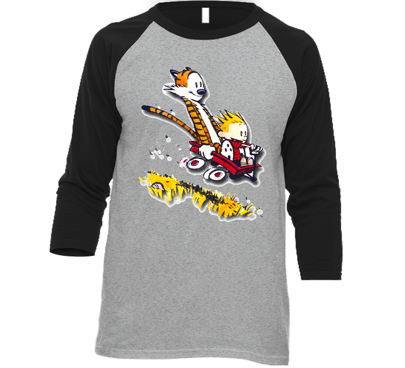 Calvin And Hobbes Vintage Raglan Retro Raglan 3/4 Sleeve Shirt