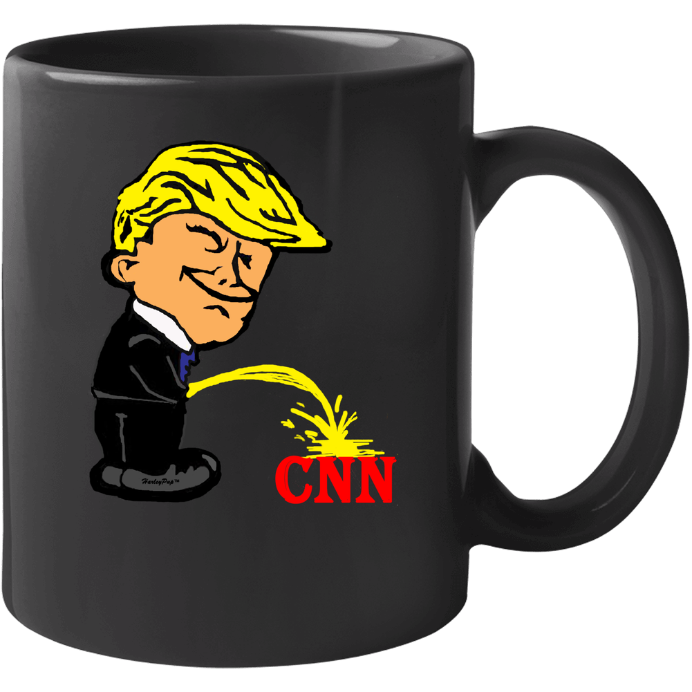 Donald Trump Pissing On Cnn Cartoon Funny Political 11 oz Mug Donald Trump Pissing On Cnn Cartoon Funny Political 11 oz Mug