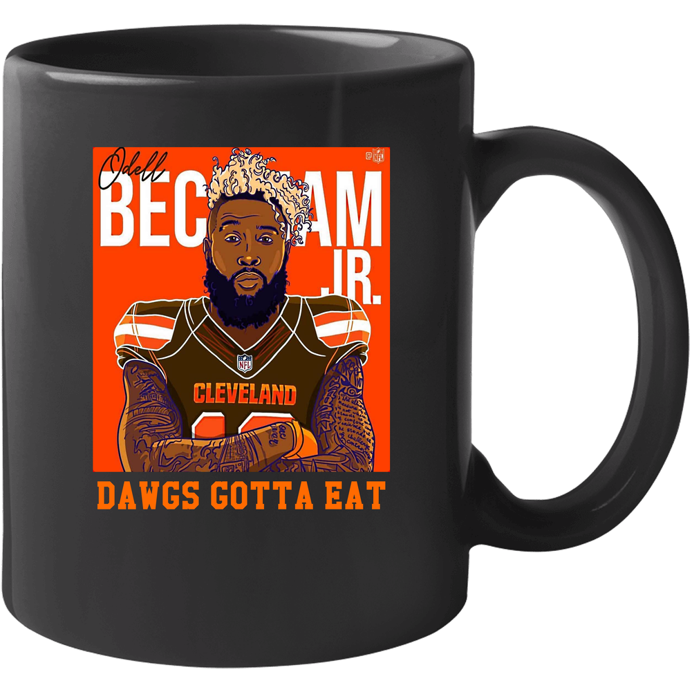 Odell Beckham Cleveland Browns Player Dawgs Gotta To Eat Football 11 oz Mug