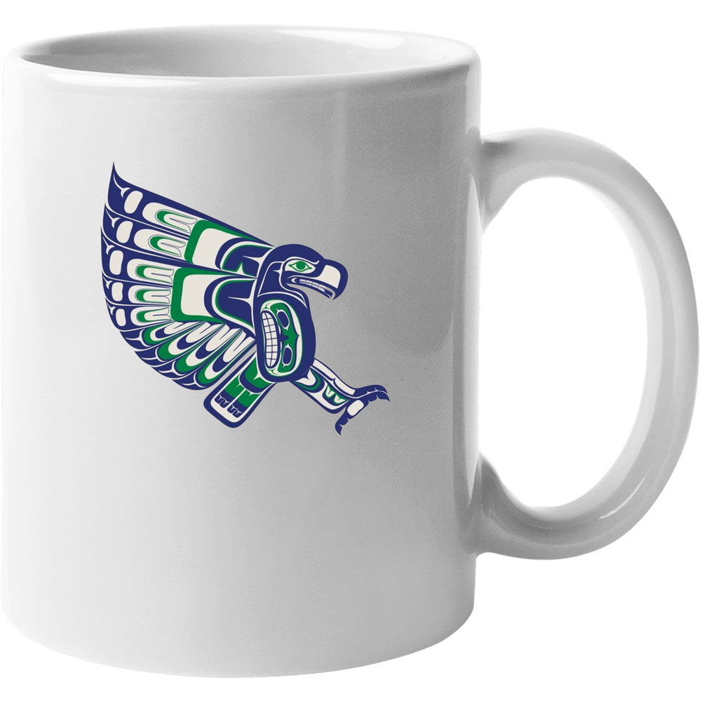 Seattle Seahawks Hawk Attacking Best Nfl Native American Haida Art Ultimate Seahawks Fan 11 oz Mug