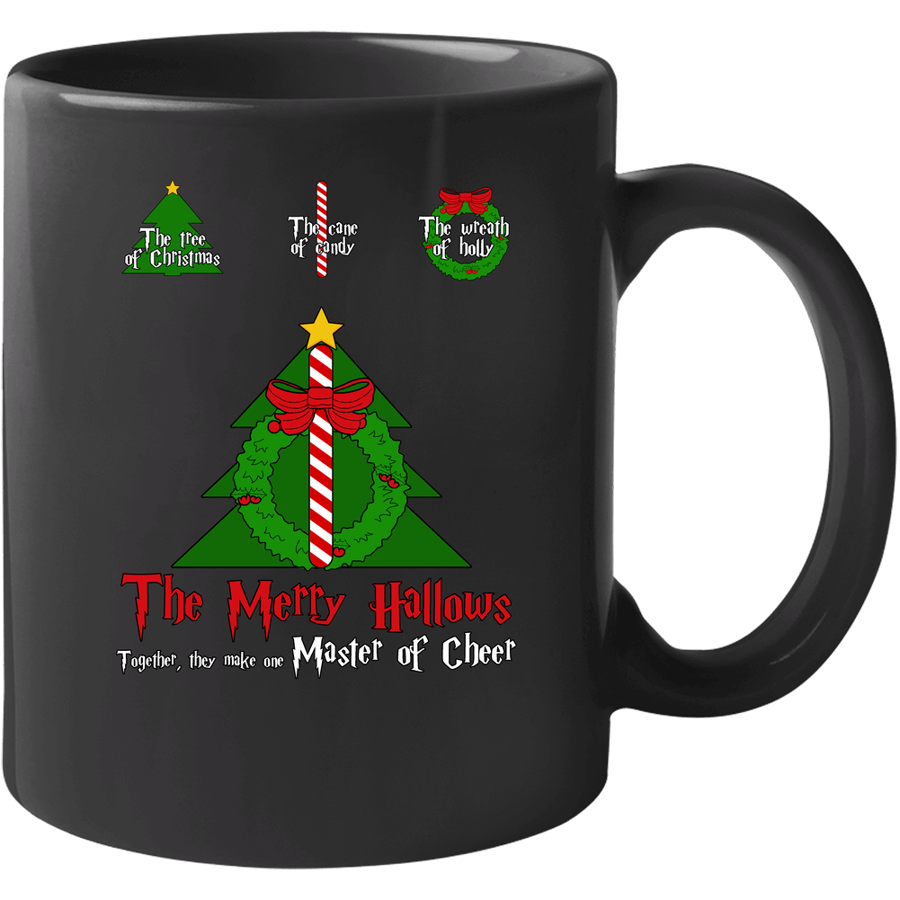 The Merry Hallows Master Of Cheer Harry Potter Christmas Deathly Hallows Parody Mashup Fan 11 oz Mug The Merry Hallows Master Of Cheer Harry Potter Christmas Deathly Hallows Parody Mashup Fan 11 oz Mug