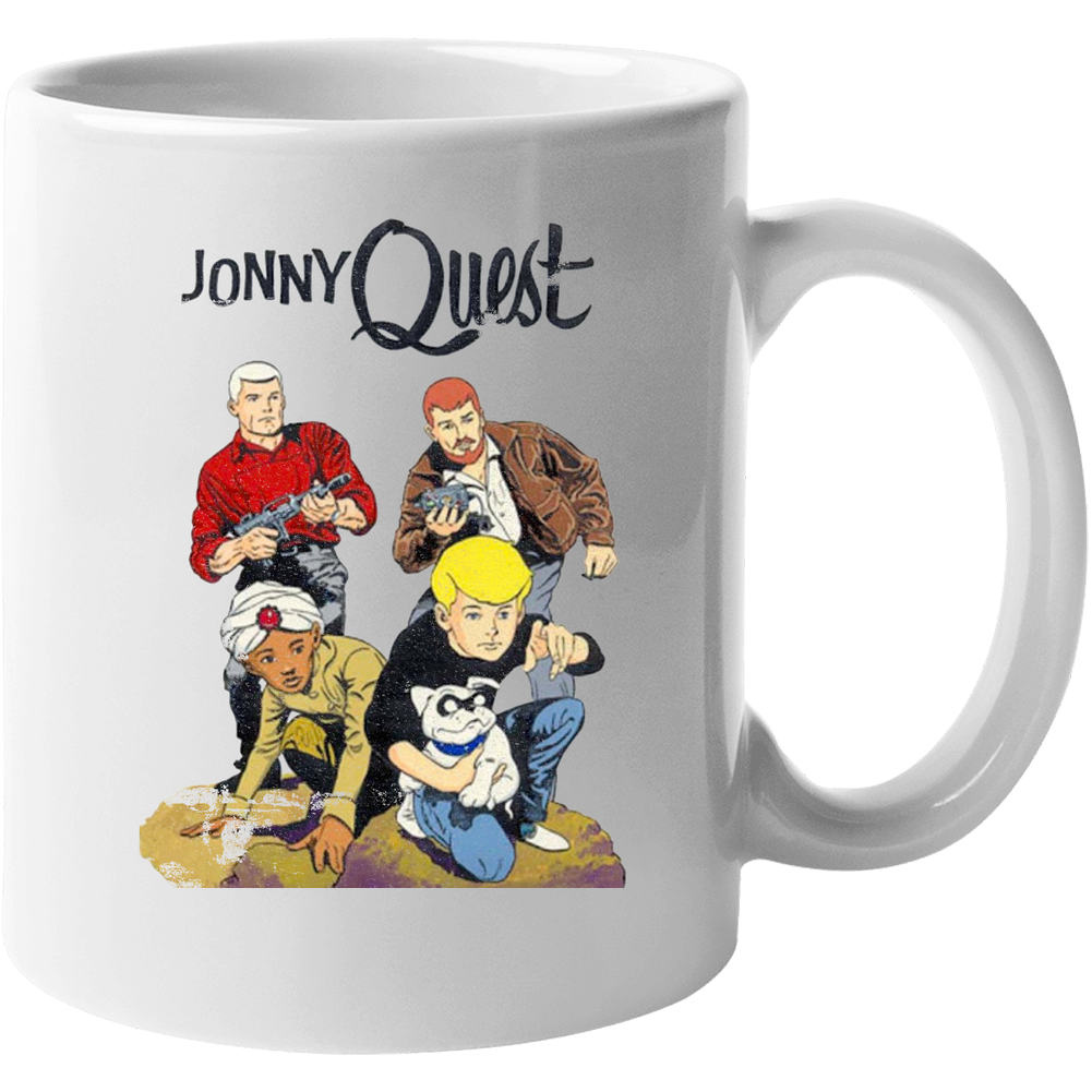 Johnny Quest Vintage Cartoon Grunge Worn Look 11 oz Mug