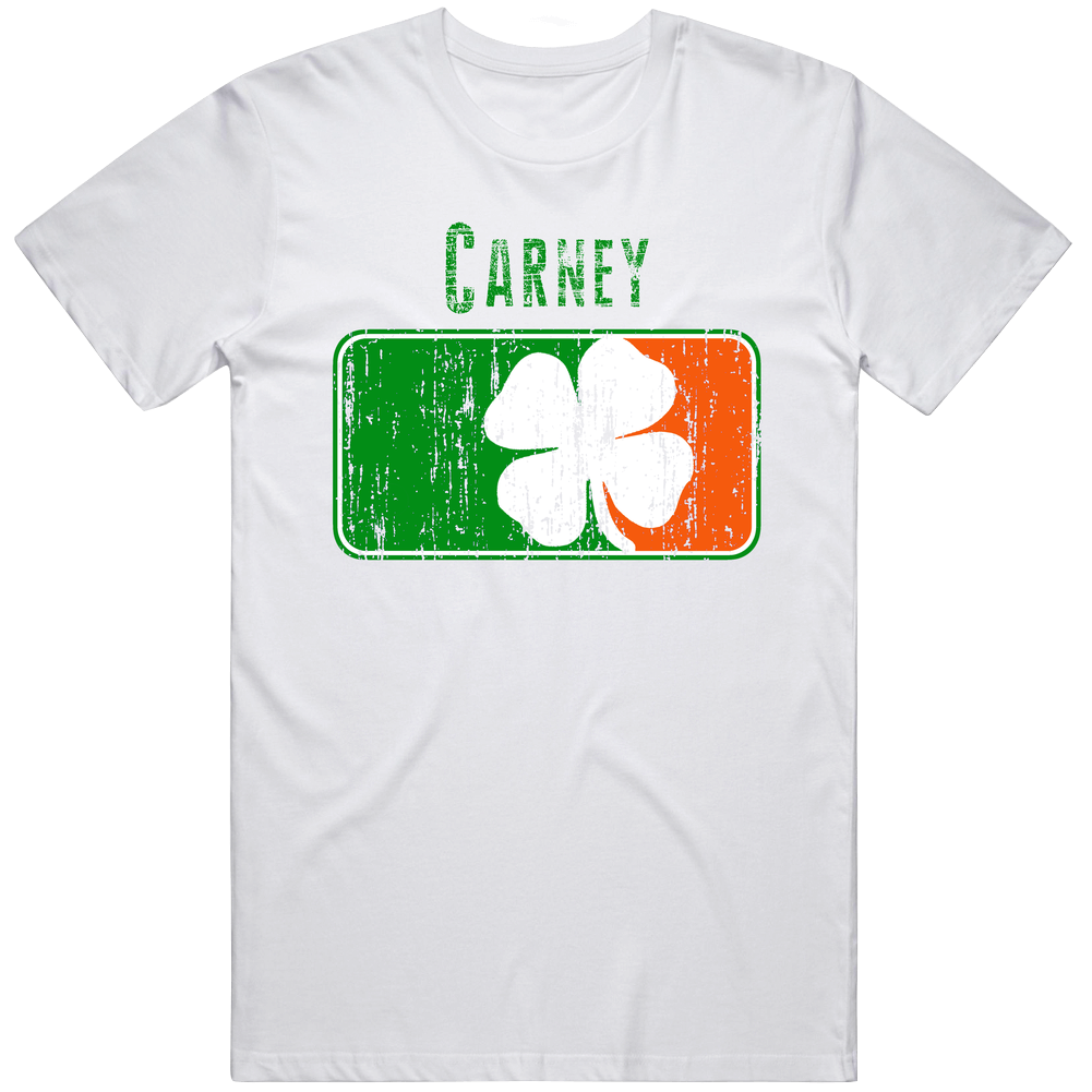 Carney Distressed St Patricks Day Last Name Unisex White T Shirt Carney Distressed St Patricks Day Last Name Unisex White T Shirt