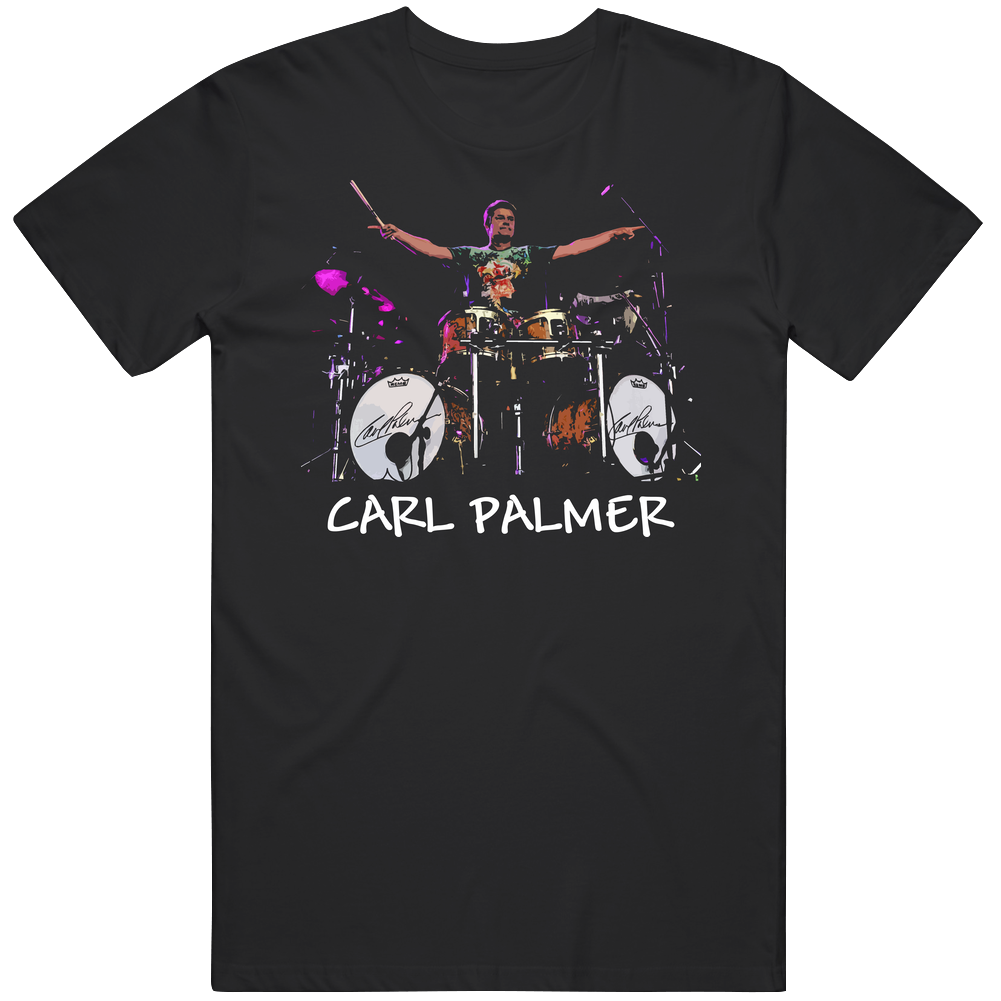 Carl Palmer Drummer Music Unisex Black T Shirt Carl Palmer Drummer Music Unisex Black T Shirt