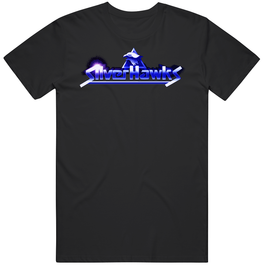 Silver Hawks 80s Title Cartoon Retro Unisex Black T Shirt
