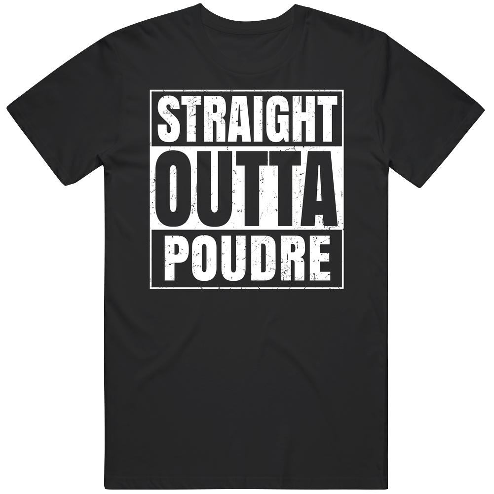 Straight Outta Poudre High School Funny Graduation Parody Unisex Black T Shirt